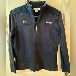 Vineyard Vines Navy Quarter-Zip with Longshanks logo. Size small